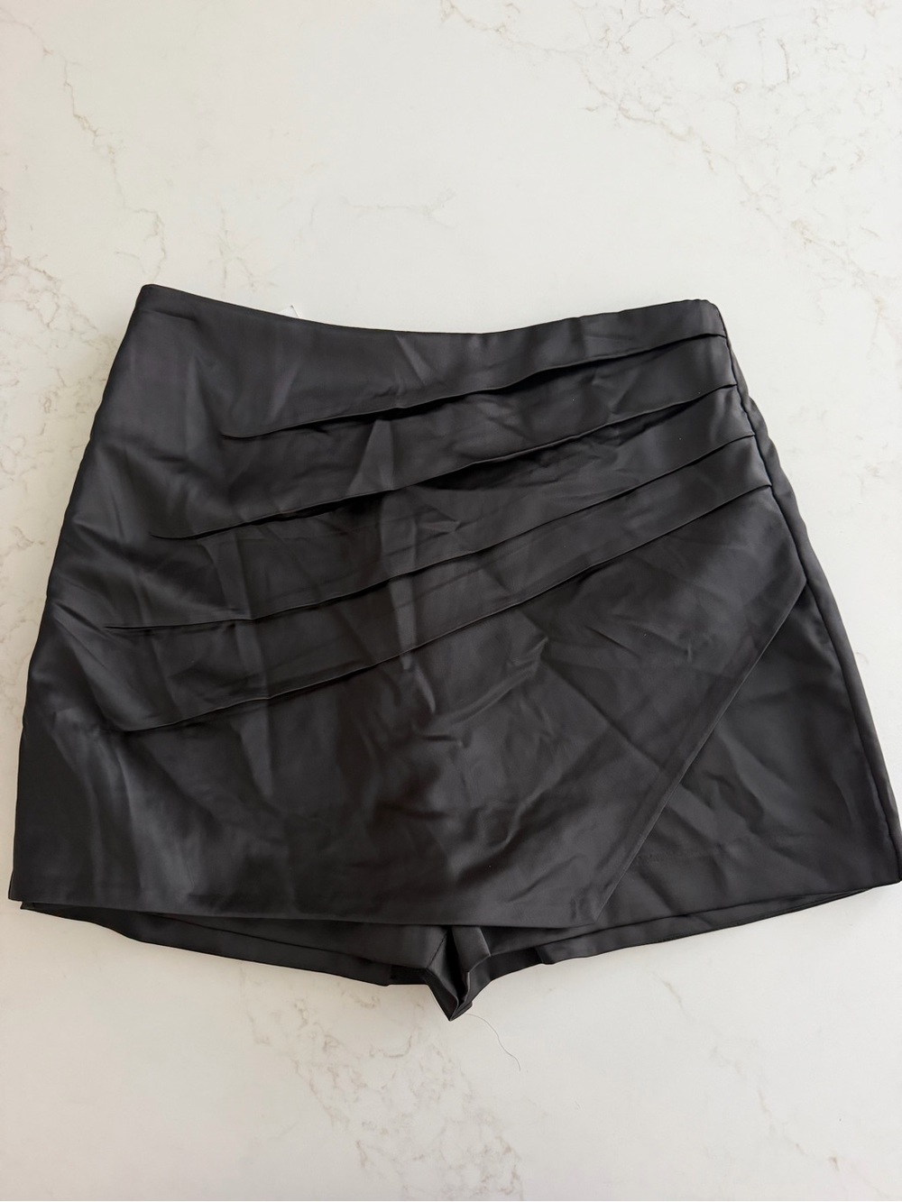 Endless Rose Black Layered Draped Skort